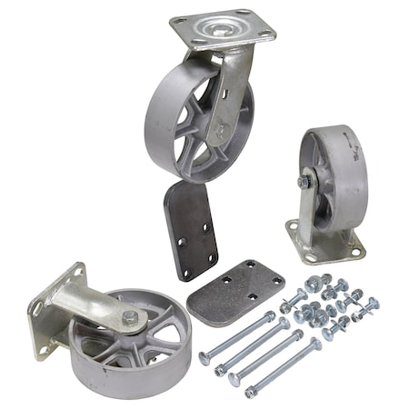 Vestil 6"X2" SEMI-STEEL CASTER KIT 3.6K, PK3 H-CK3-SC6-2